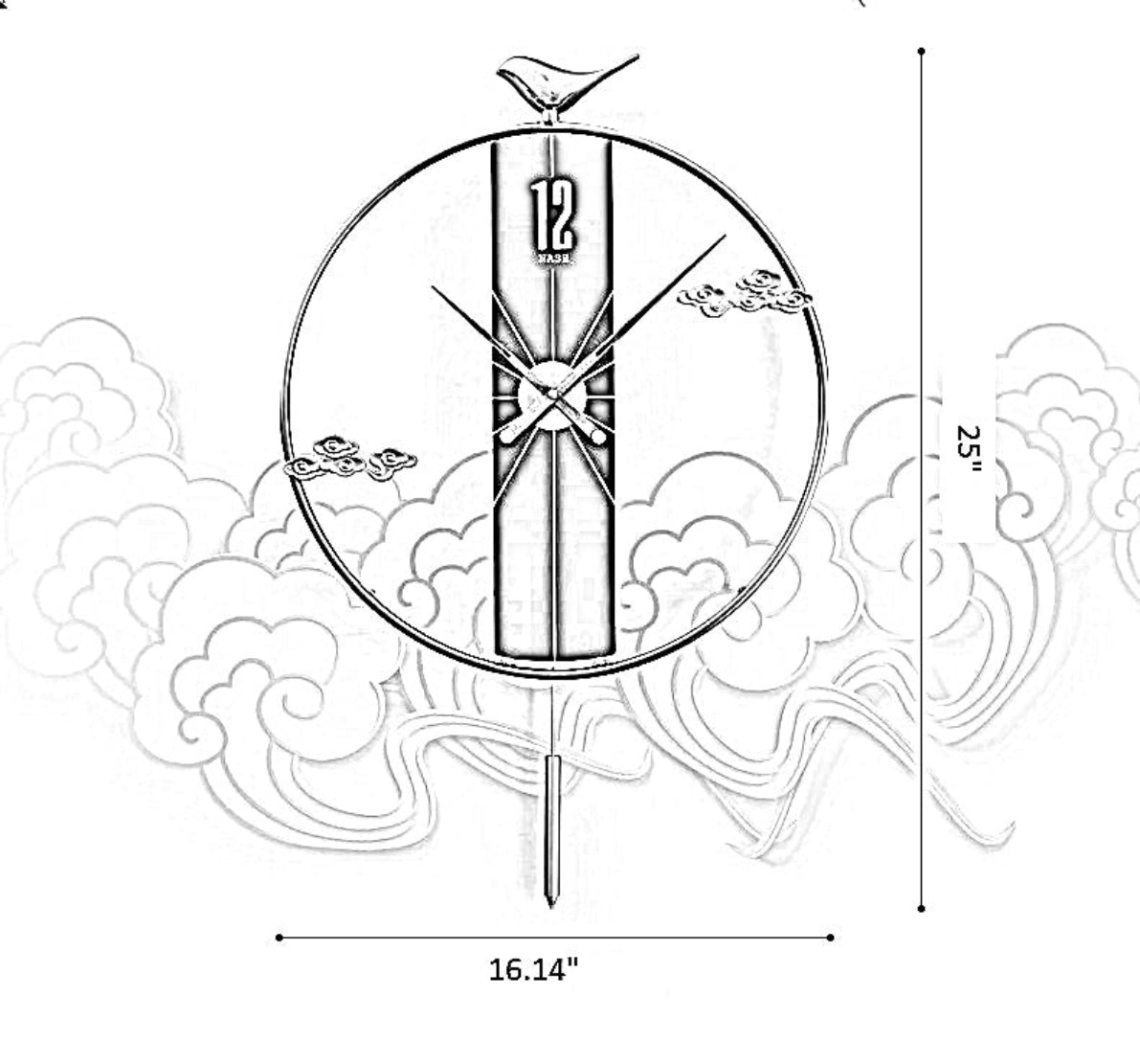 Modern Wall Clock With Pendulum / Ruchi