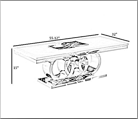 Modern Marble Rectangular Coffee Table / Ruchi