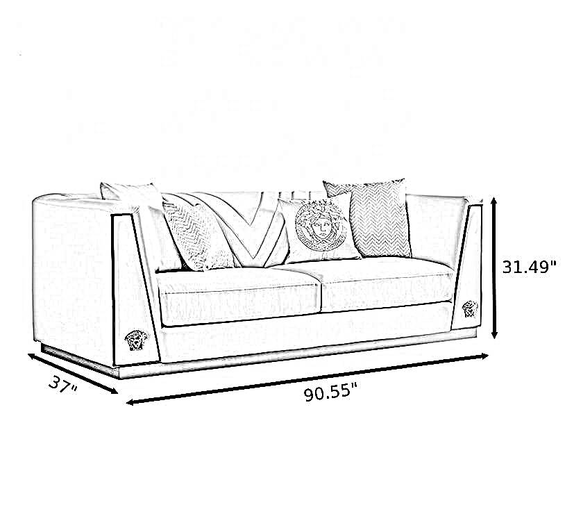 Royal Comfort Logo Designed 1-2-3 Fabric Sofa Set