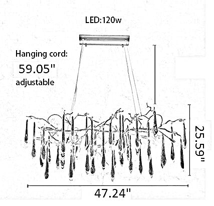 Modern LED Crystal Chandelier For Dining Room / Ruchi