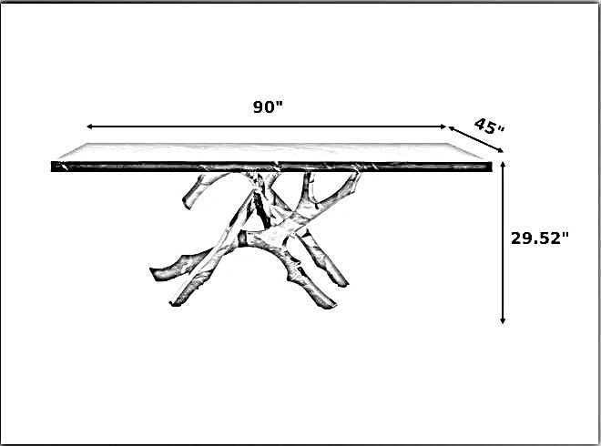 90-Inch Magnificent Marble Top Dining Table / Ruchi