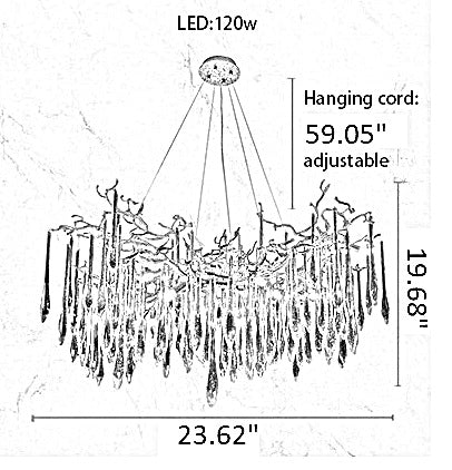 Modern LED Crystal Chandelier For Living Room / Ruchi