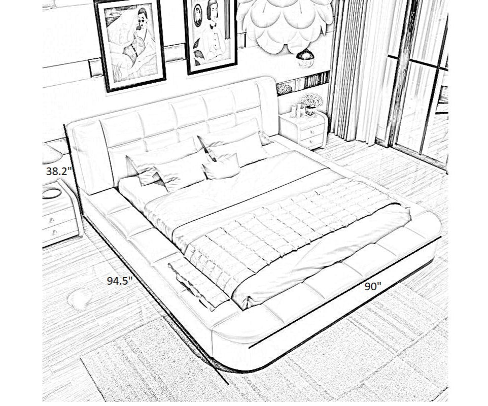 King Size Genuine Leather Bed