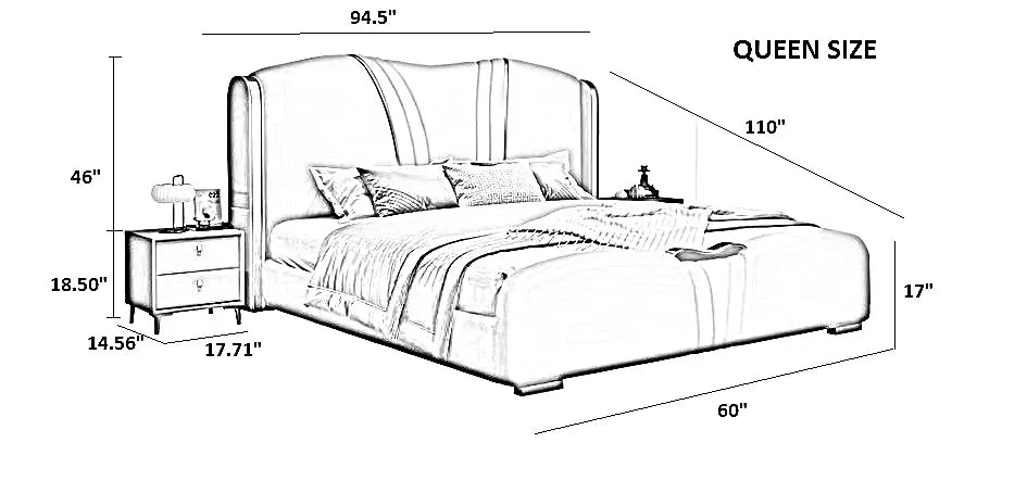 Modern Luxury Leather Bed