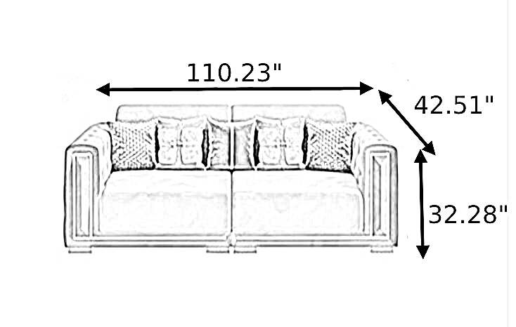 Button Tufted 3 Piece Leather Sofa Set / Ruhci