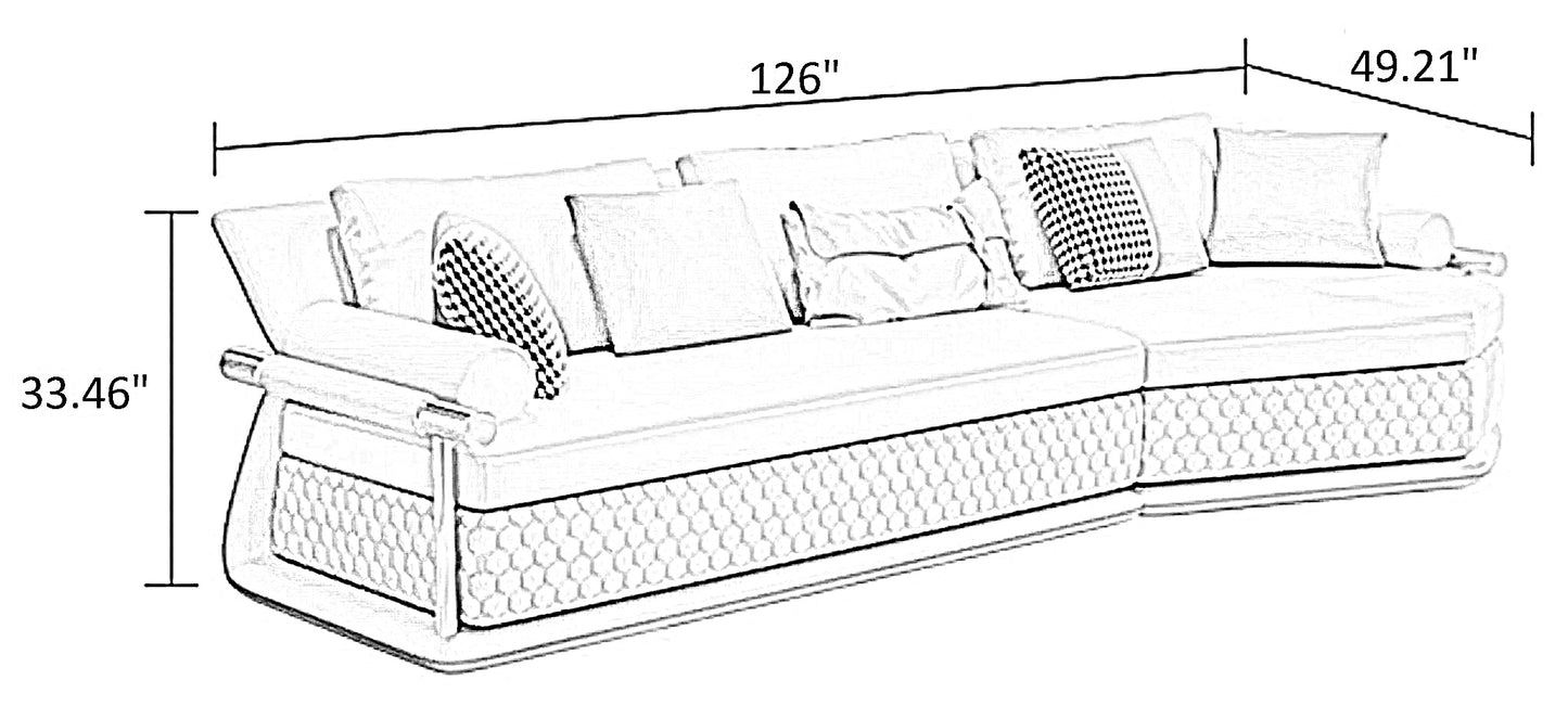 3 Piece Leather Sectional Sofa Set / Ruchi