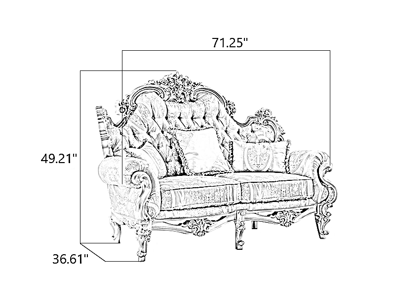 Liville Floral Fabric European Sofa Set