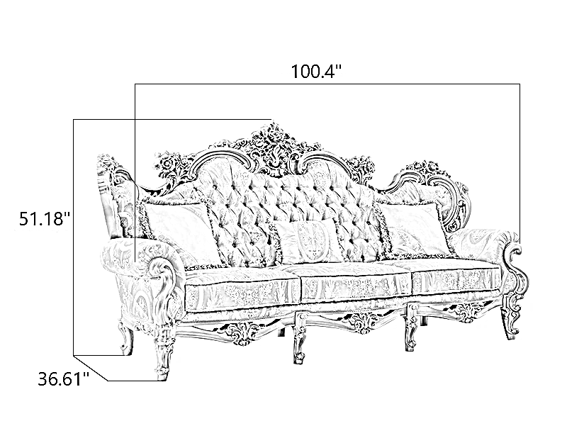 Liville Floral Fabric European Sofa Set