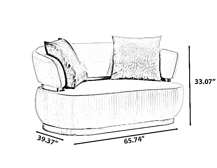 Modern 3-Piece Fabric Sofa Set / Ruchi
