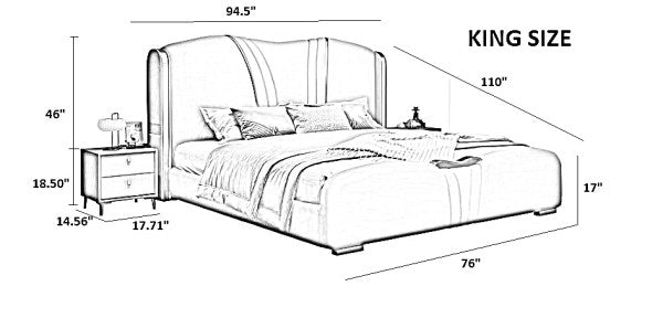 Modern Luxury Leather Bed / Ruchi