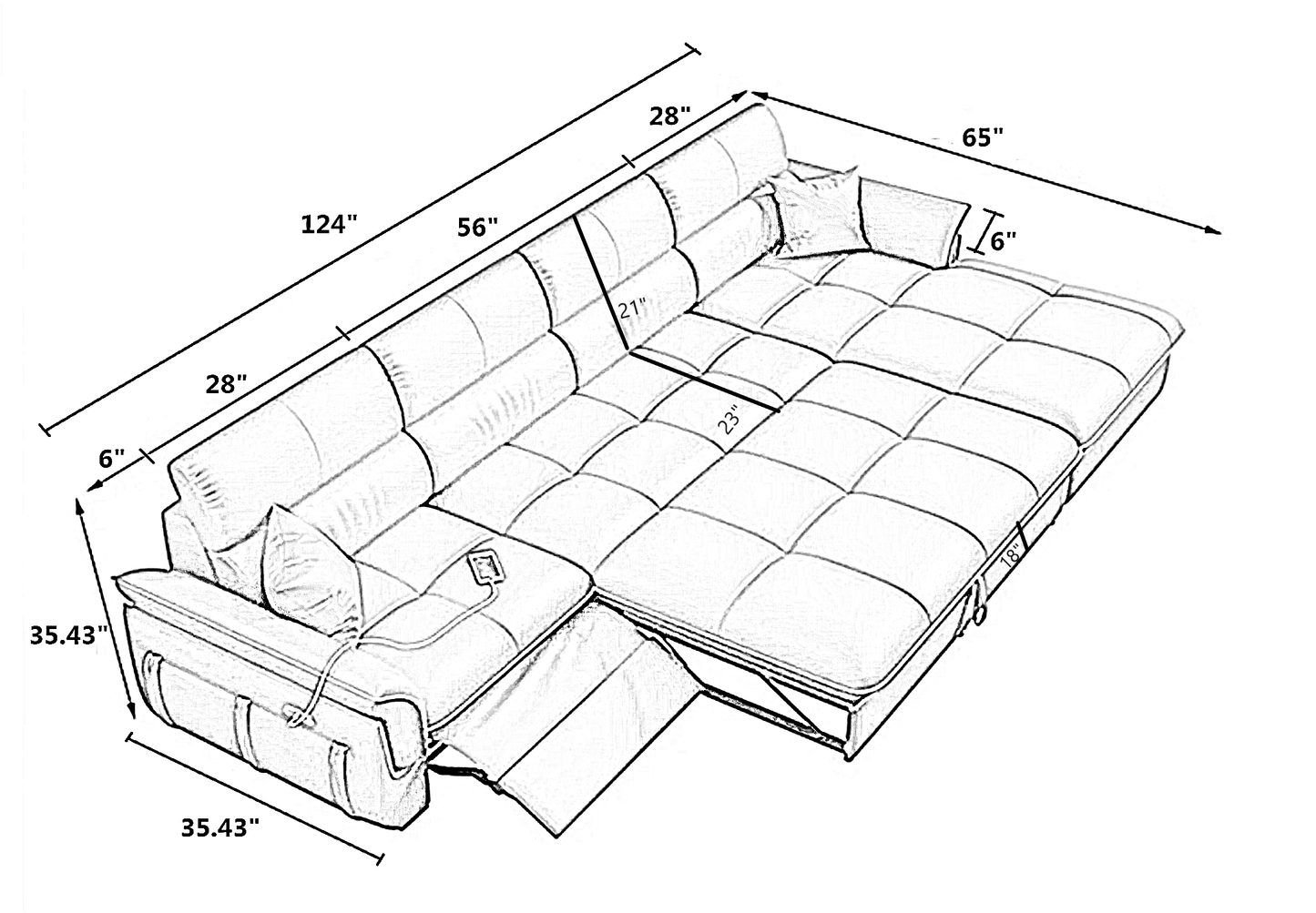 Leather Recliner Sectional Sofa