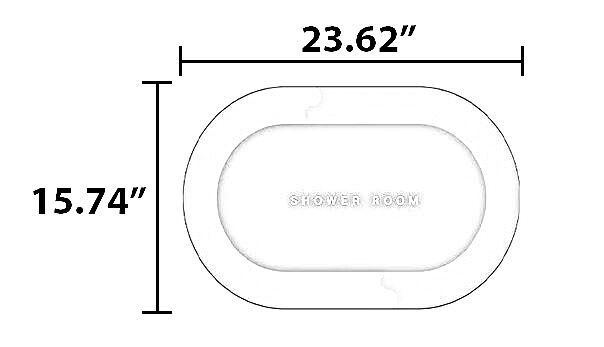Anti Slip Stripped Oval Rubber Carpet Bathroom Mat