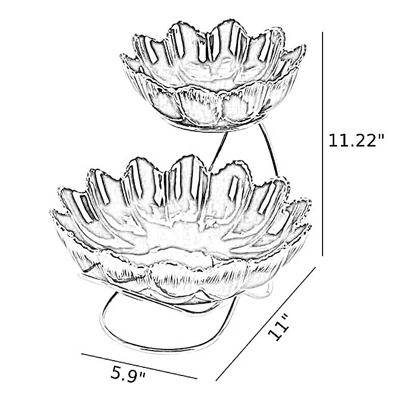 Modern Fruit Stand With 2 Bowls For Counter / Ruchi