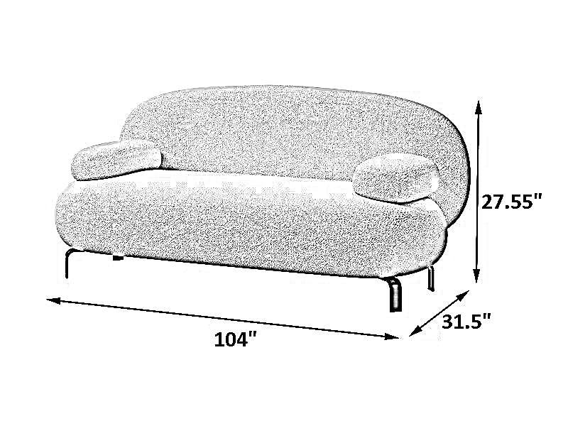 Minimalistic Fabric Modern Sofa Set