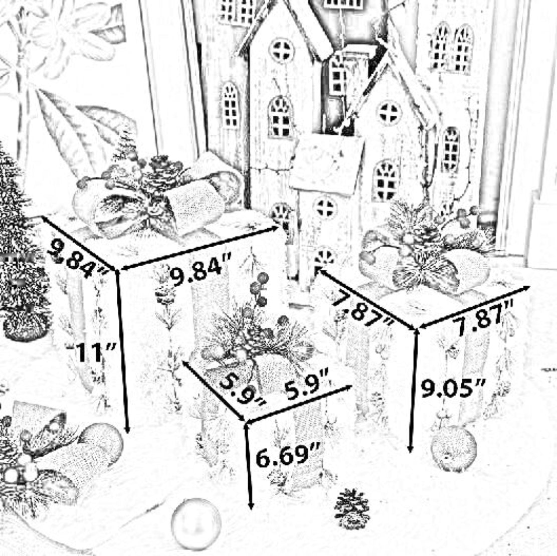 Decorative Christmas Metal Gift Boxes With LED / Ruchi