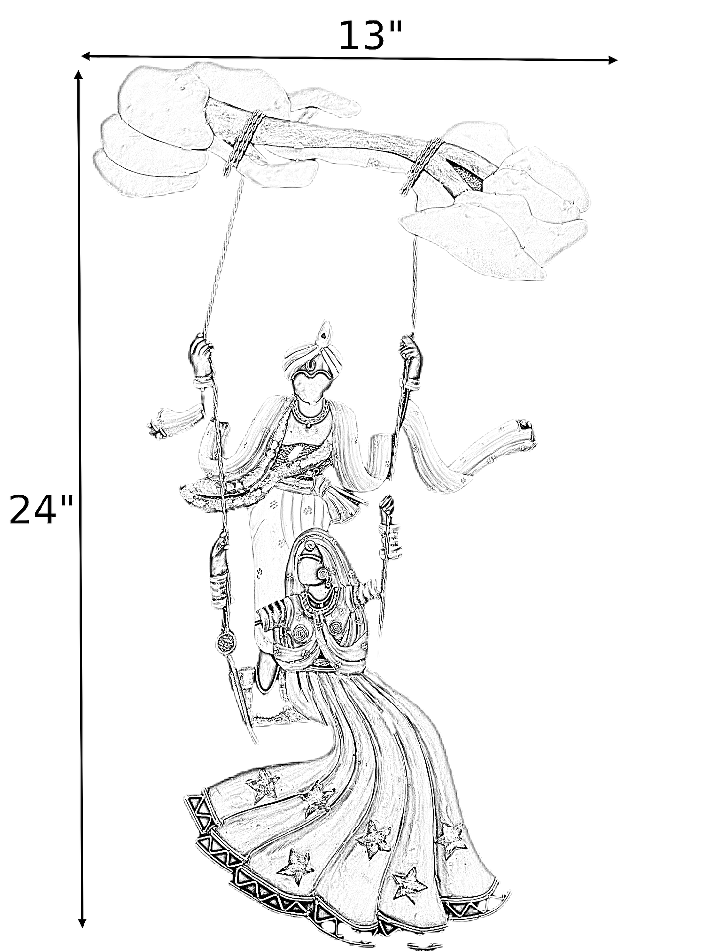 Radha Krishna Metal Wall Hanging Decor / Ruchi