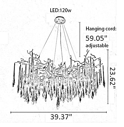 Modern LED Crystal Chandelier For Living Room / Ruchi