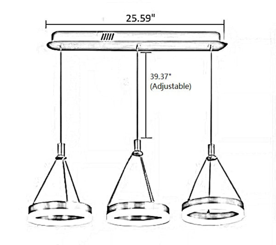 LED Remote Control Pendant Light Fixture