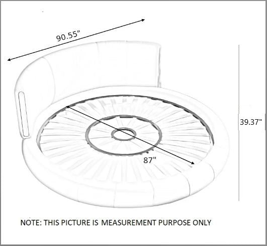 Modern Leather Round Bed With LED Lights