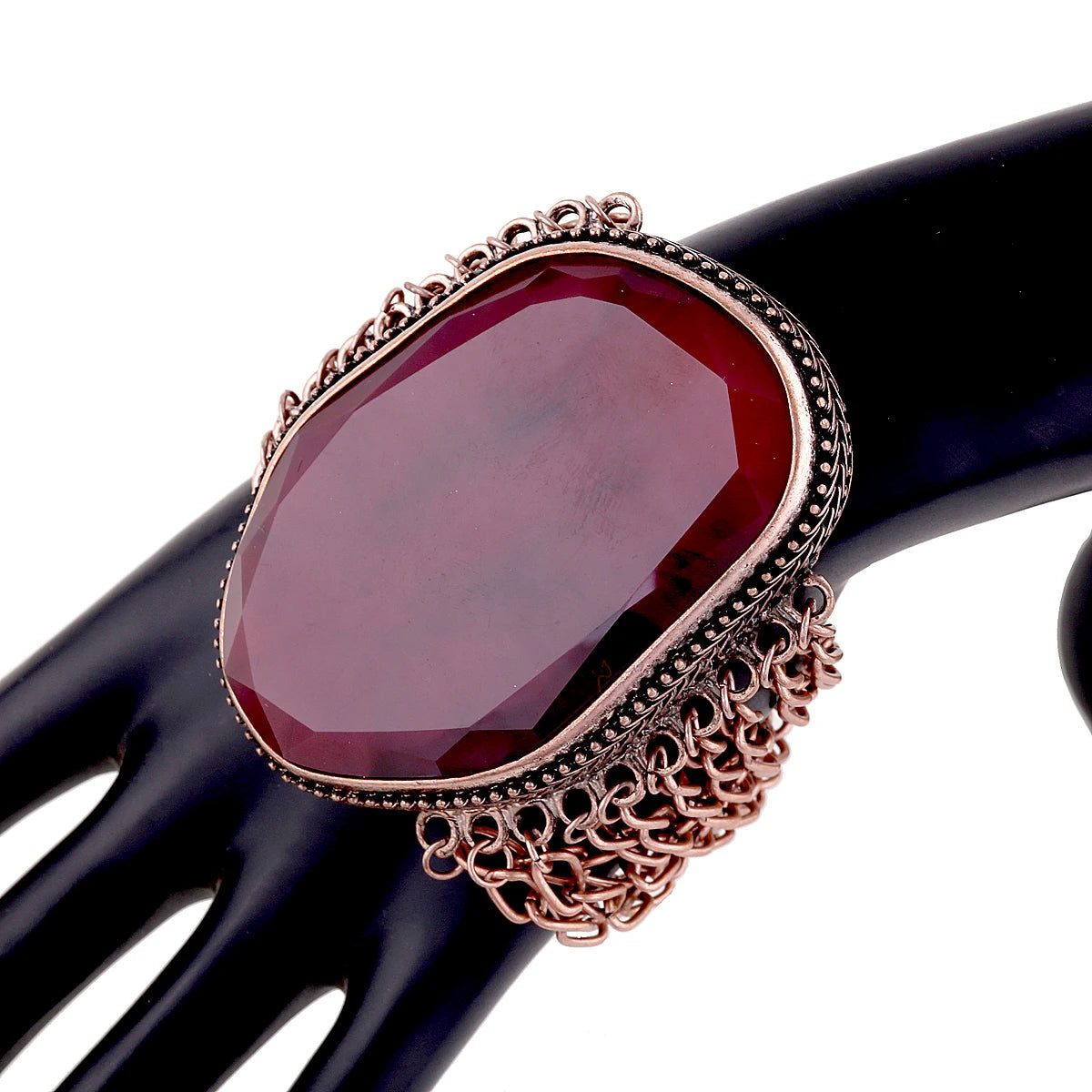 Modern Vintage Red Metallic Stone Bracelet / Ruchi