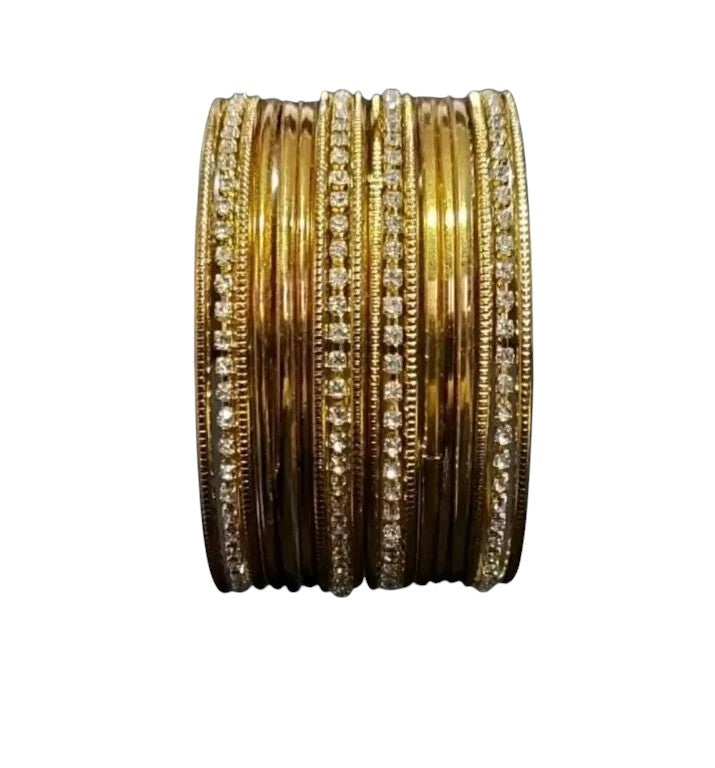 Authentic Indian Metal Bangles Set With Stones / Ruchi
