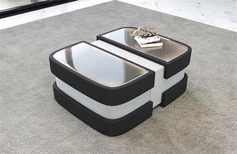 Extendable Glass Top Leather Coffee Table / Ruchi