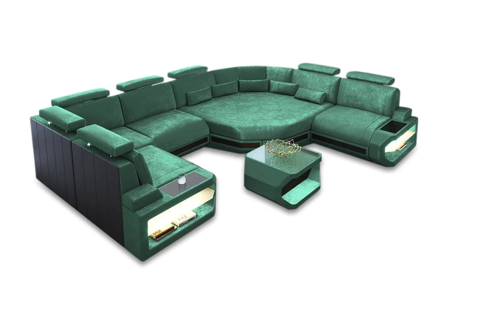 U-shaped LED Fabric Sectional Sofa / Ruchi