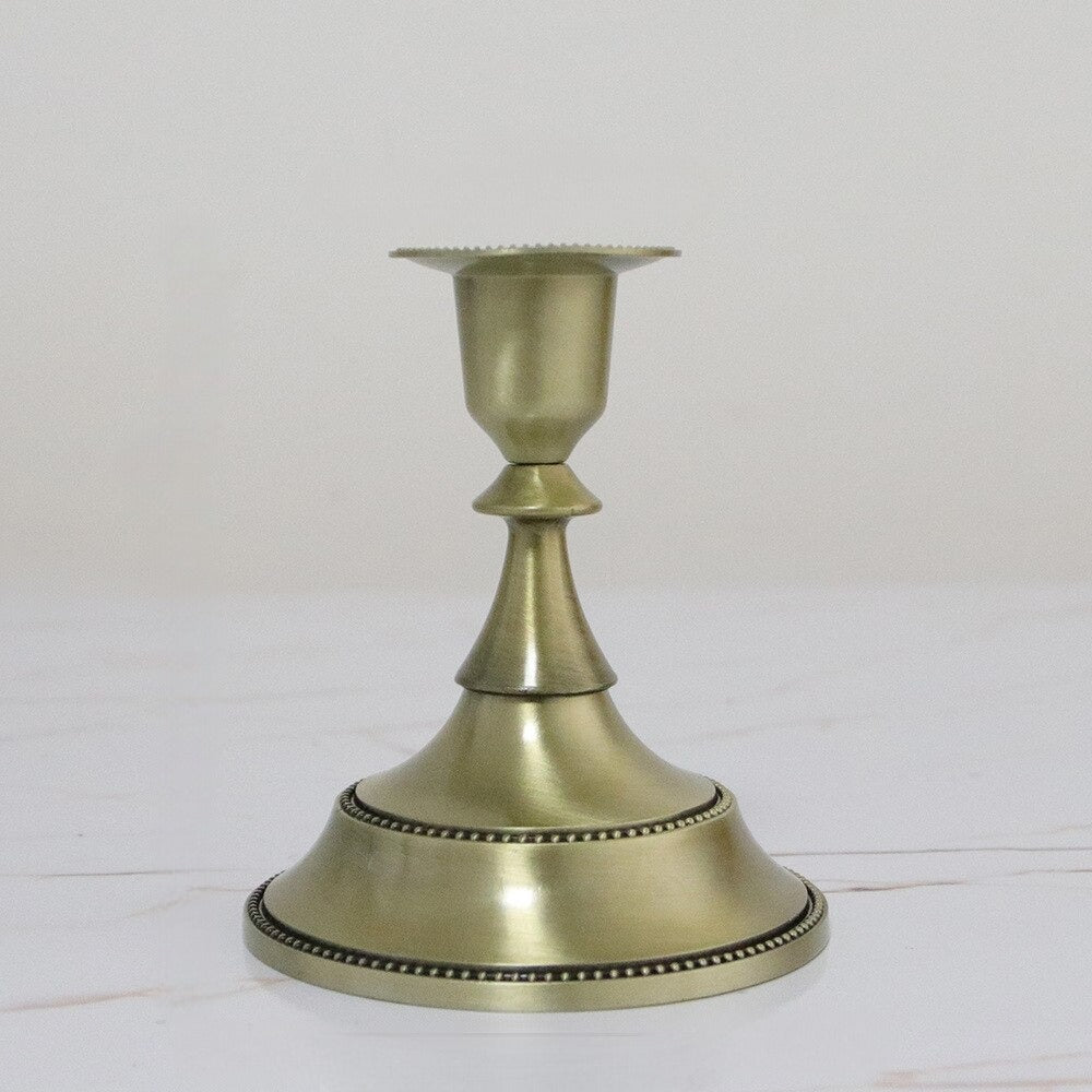 Vintage Metal Candle Holder Pillar / Ruchi