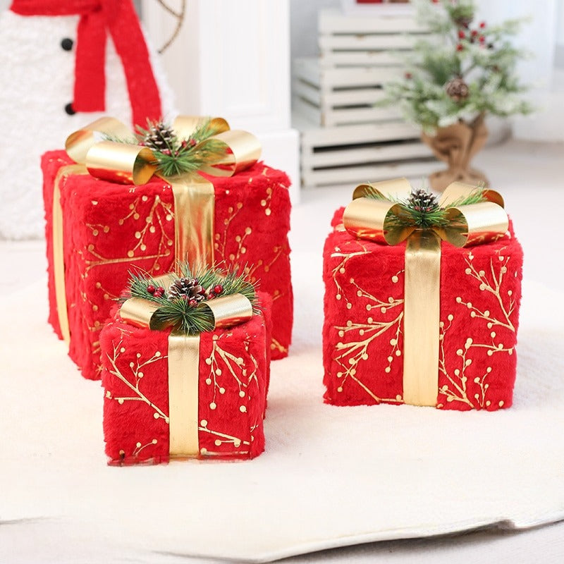 Set Of 3 Metal Christmas Gift Boxes / Ruchi