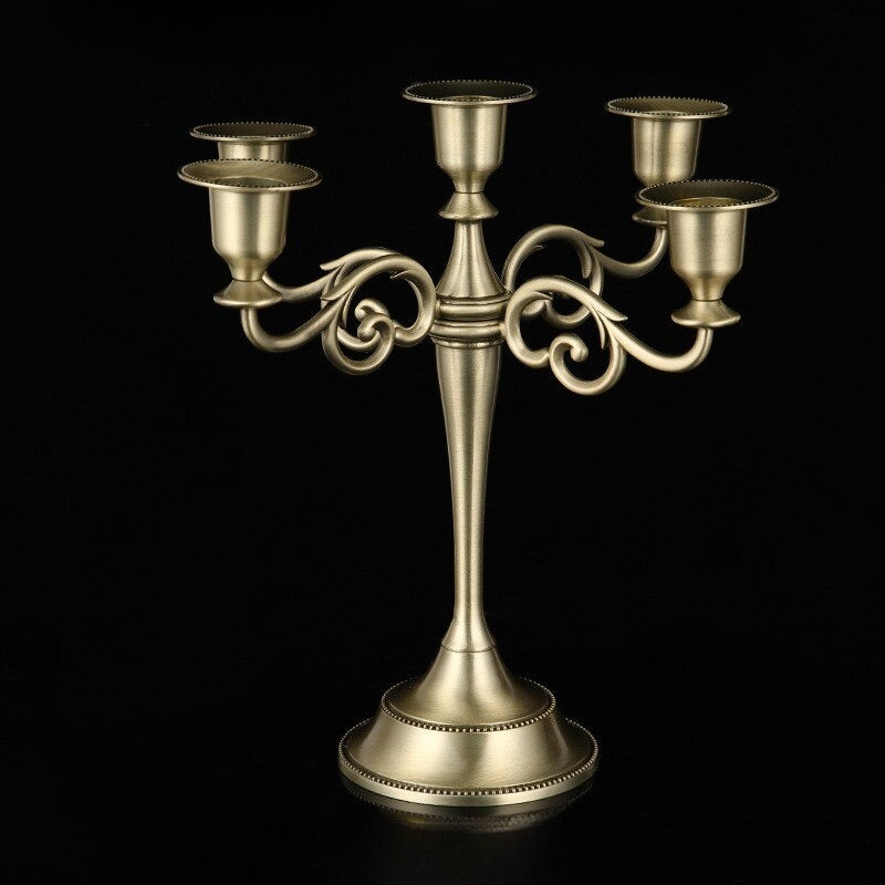 Vintage Metal Candle Holder Pillar / Ruchi