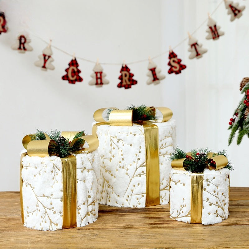 Decorative Christmas Metal Gift Boxes With LED
