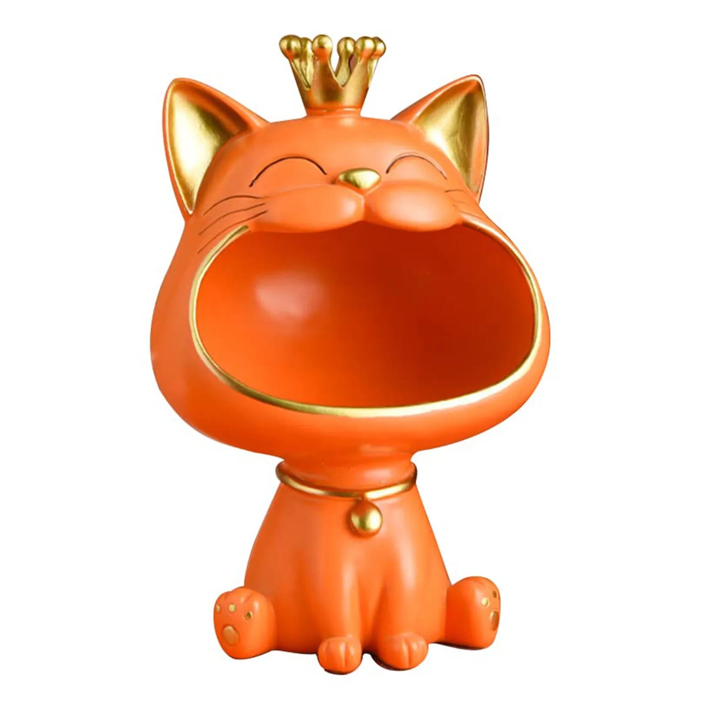 Endearing Laughing Cat Resin Statue / Ruchi