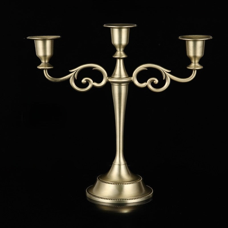 Vintage Metal Candle Holder Pillar / Ruchi
