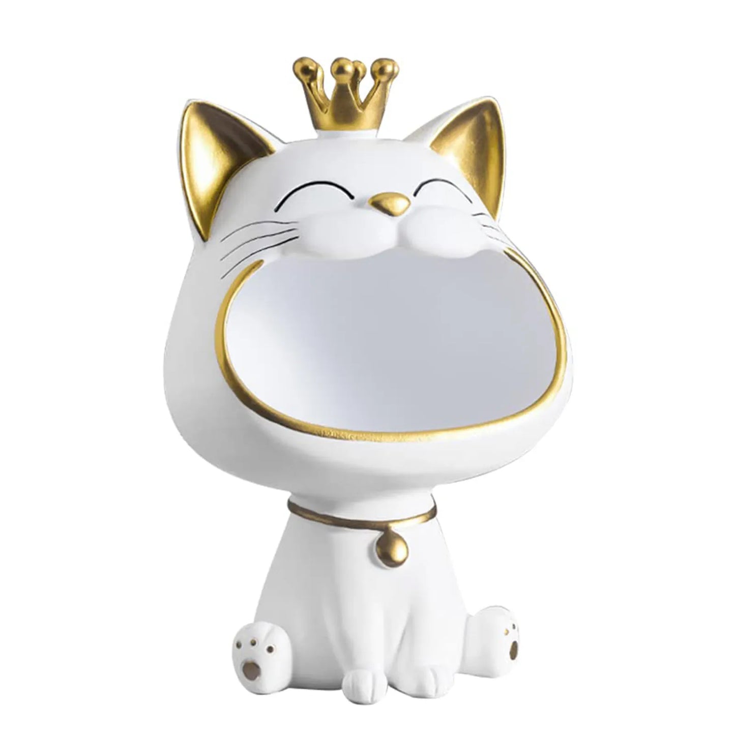 Endearing Laughing Cat Resin Statue / Ruchi