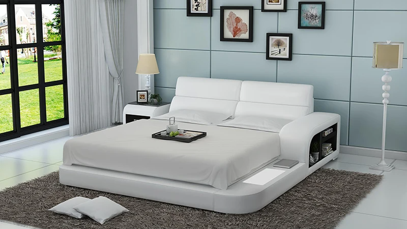 Modern LED Platform Leather Bed / Ruchi