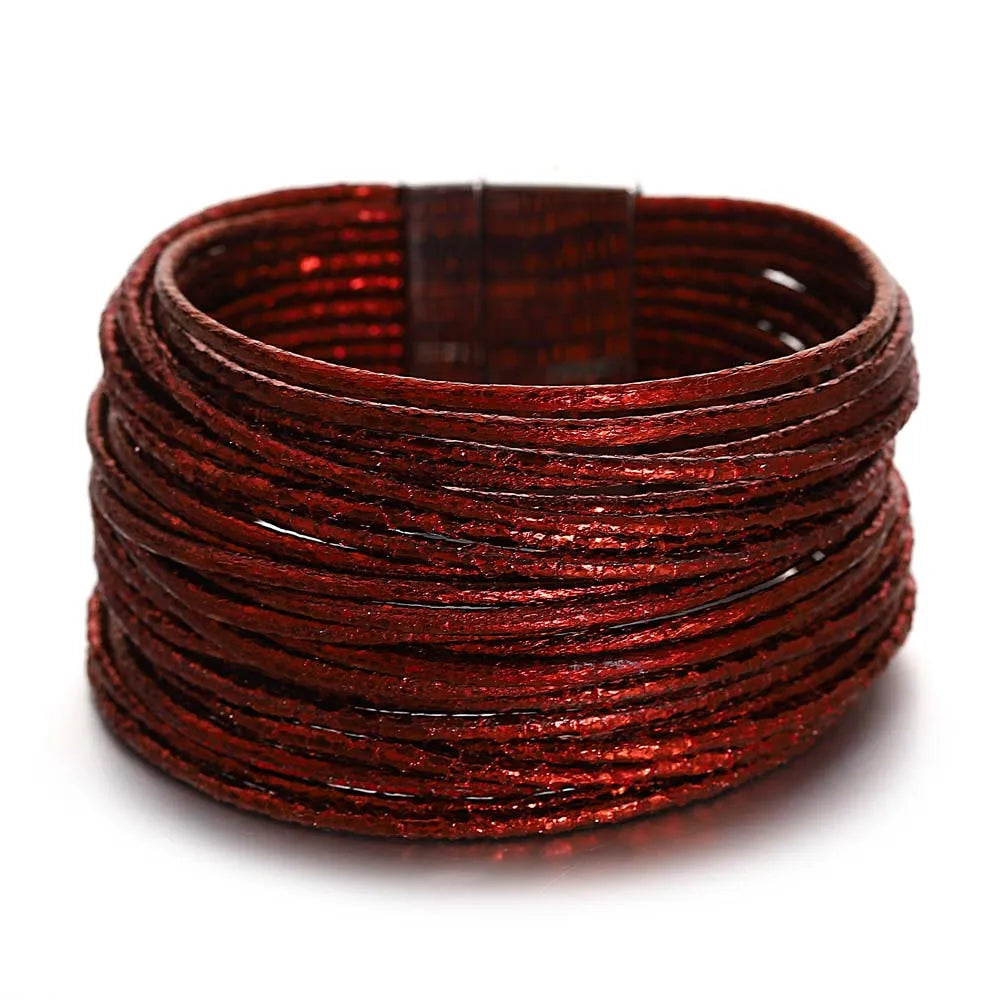 Glittery Leather Bracelet For Women