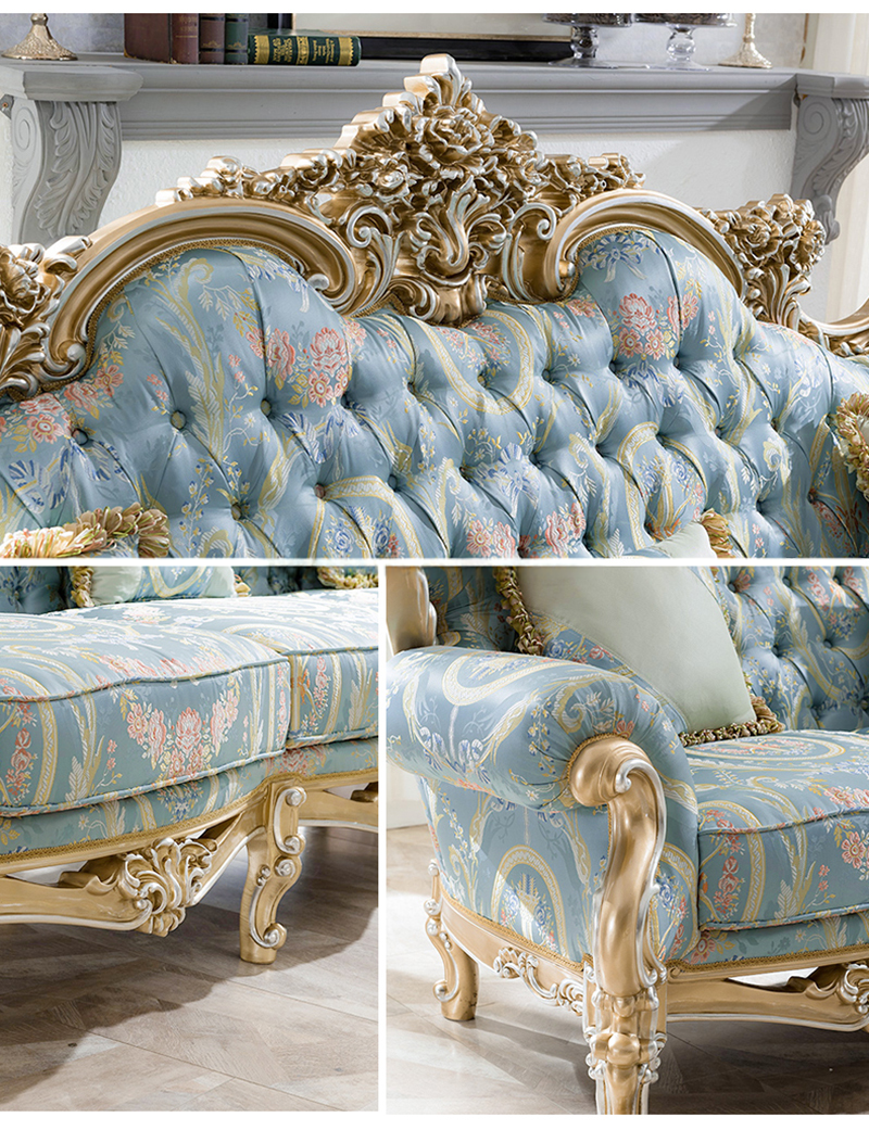 Liville Floral Fabric European Sofa Set / Ruchi