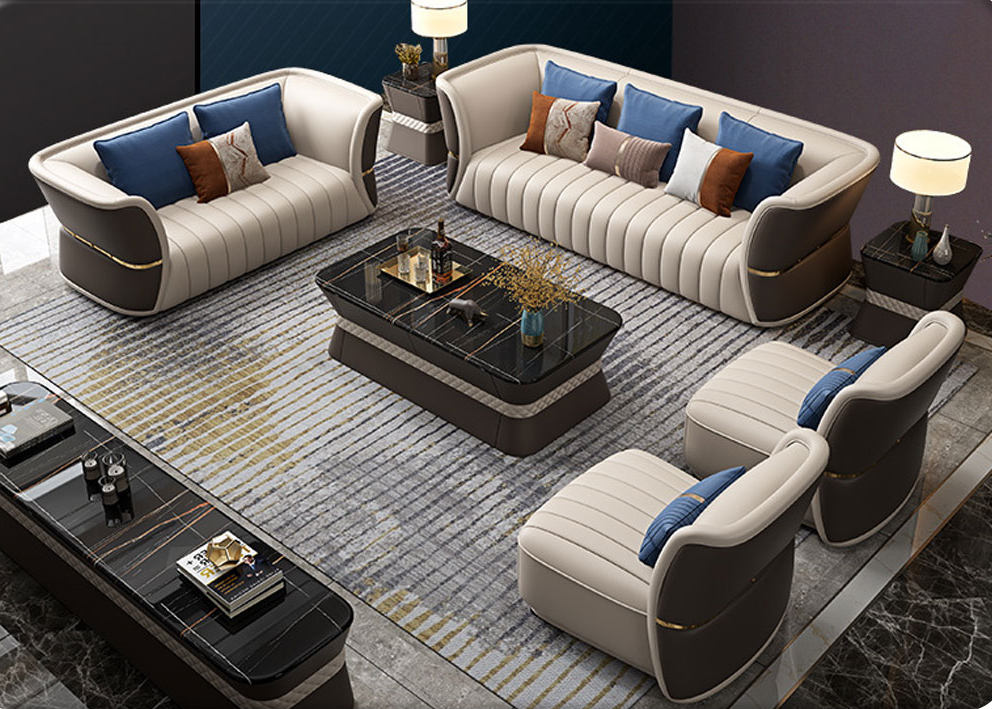 3+2+1+1 Leather Sofa Set / Ruchi
