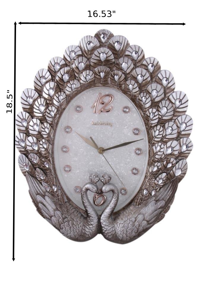 Aesthetic Peacock Design Glass Wall Clock / Ruchi