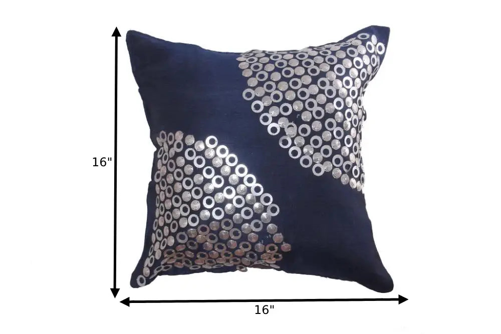 Exotic Hand Embroidered 16 x 16 Inches Cushion Cover / Ruchi