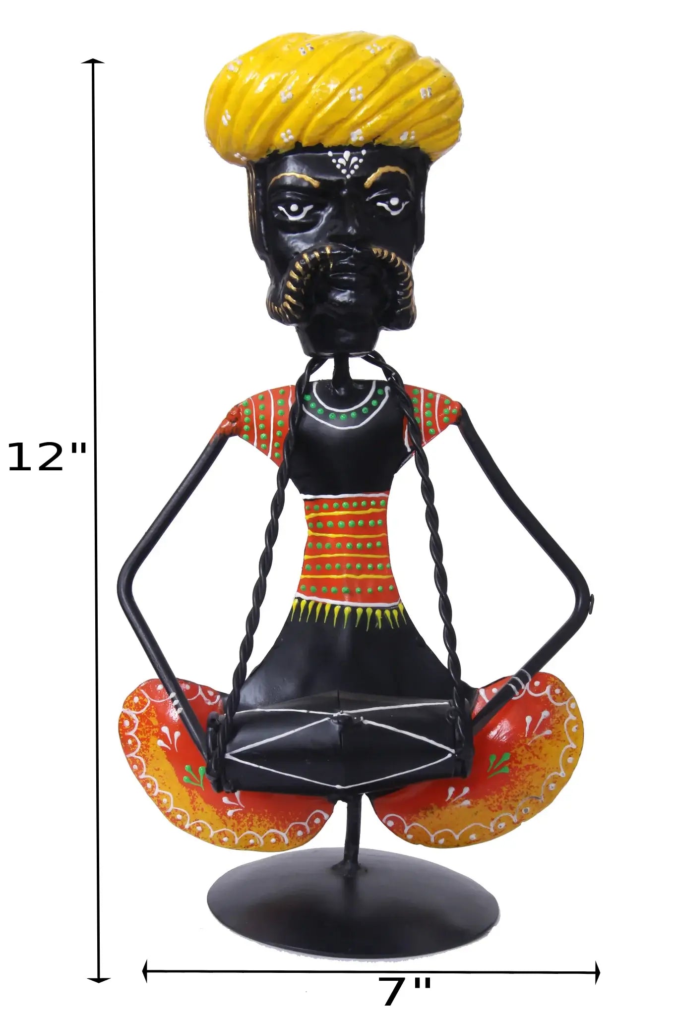 Traditional Rajasthani Musician Metal Decorative Centerpiece / Ruchi