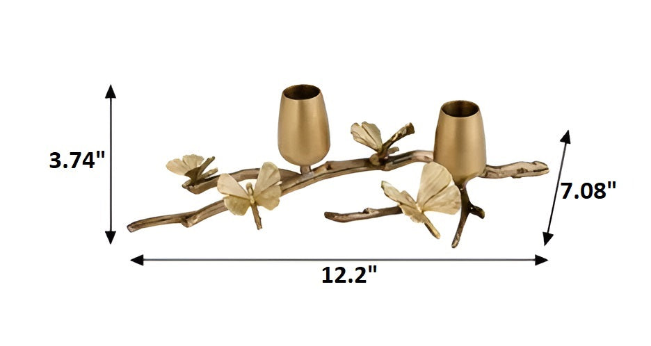 Nature Butterfly Design Brass Candle Holder / Ruchi
