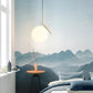 White Round Glass Pendant Light / Ruchi