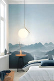 White Round Glass Pendant Light / Ruchi