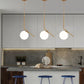 White Round Glass Pendant Light / Ruchi