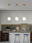 White Round Glass Pendant Light / Ruchi