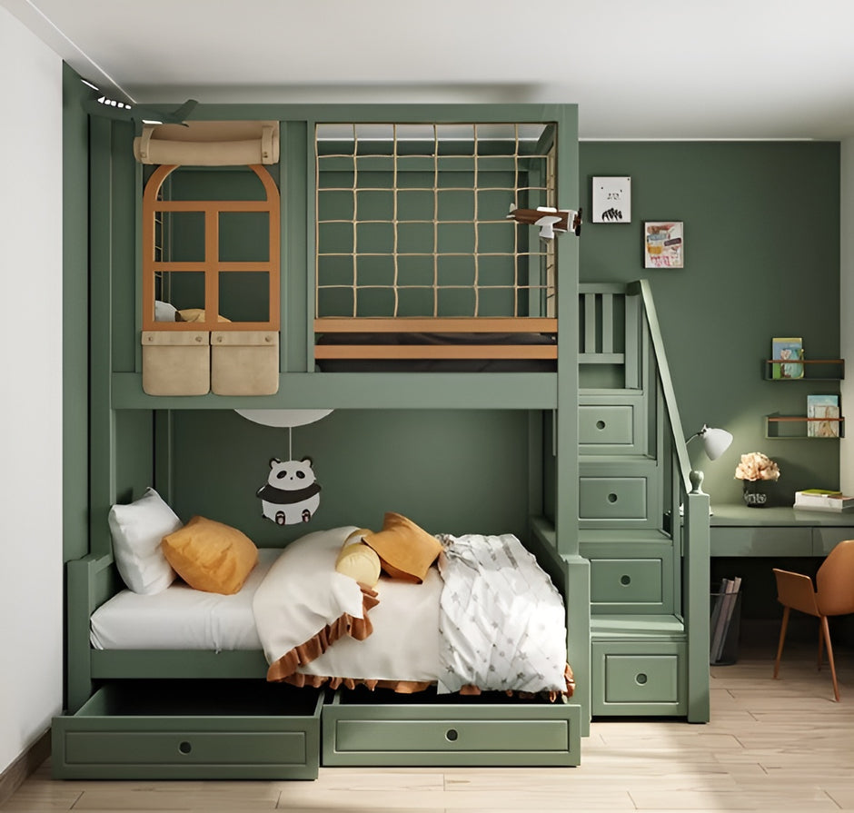 Modern Wooden Kids Bunk Bed