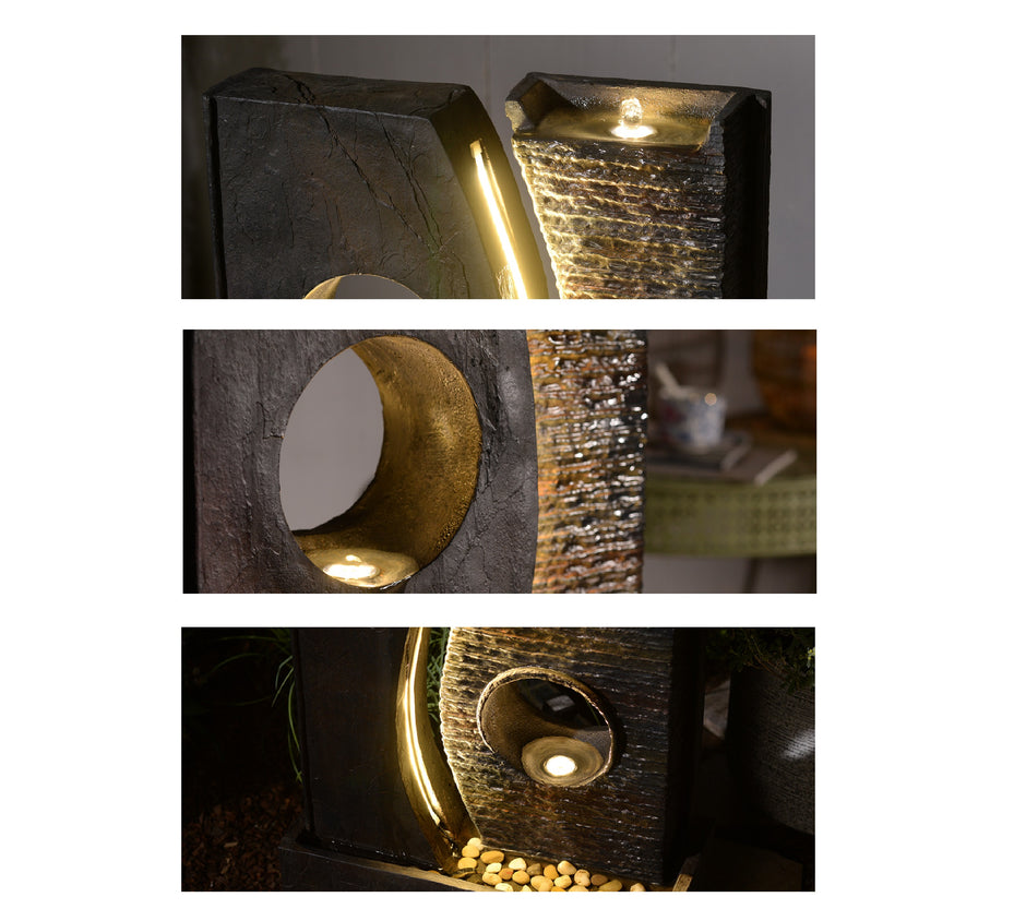47 Inch Indoor Outdoor Resin LED Water Fountain / Ruchi