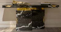 Modern Marble Looking Metal Accent Table / Ruchi