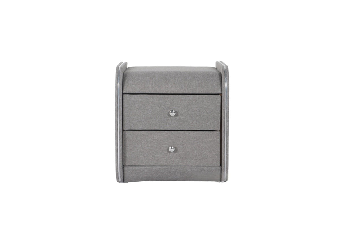 Fabric Upholstered Multifunctional Smart Bed With Storage / Ruchi